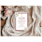 Elégant Red/Gold Holy Communion Invitation