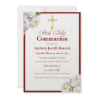 Elégant Red/Gold Holy Communion Invitation