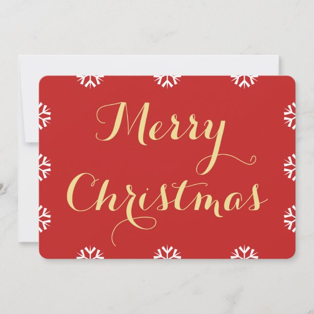 Elegant Red Gold Merry Christmas Happy Holidays Holiday Card (Front)