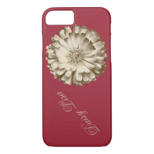 Elegant Red Gold sunflower Personalized name Case-Mate iPhone Case