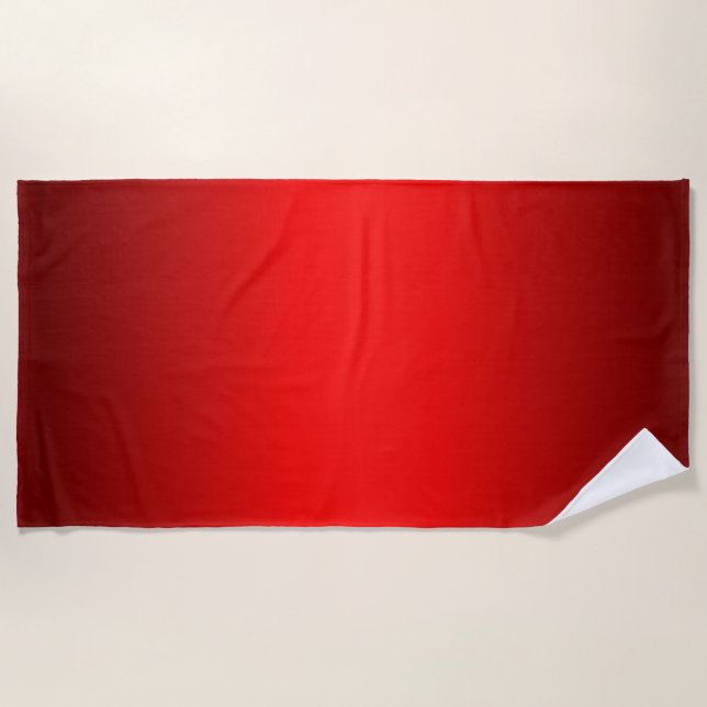 Elegant Red Gradient   Beach Towel (Front)