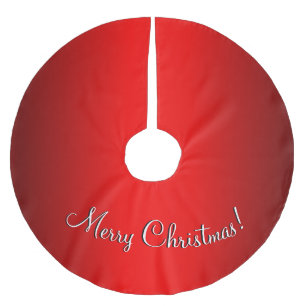 Elegant Red Gradient w Text of Choice Brushed Polyester Tree Skirt