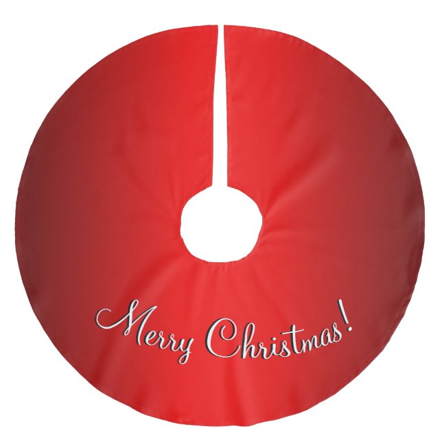 Elegant Red Gradient w Text of Choice Brushed Polyester Tree Skirt (Front)