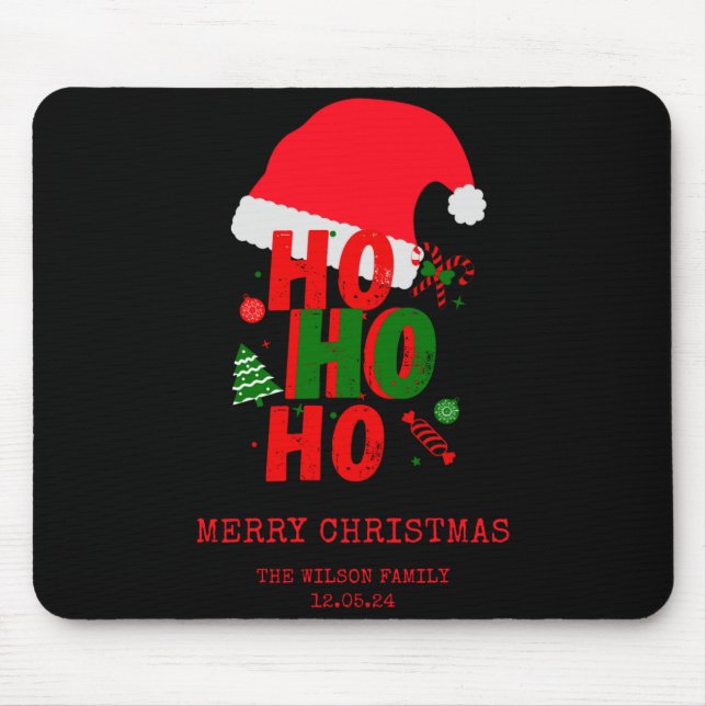 Elegant Red Green White Merry Christmas T Shirt  Mouse Pad (Front)