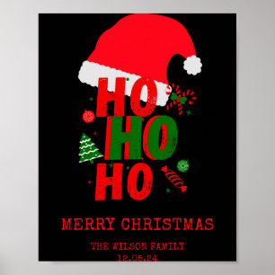 Elegant Red Green White Merry Christmas T Shirt Poster
