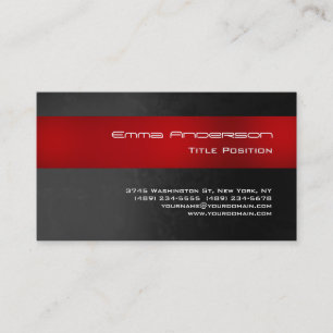 Elegant Red Grey Modern Impressive Trendy Business Card