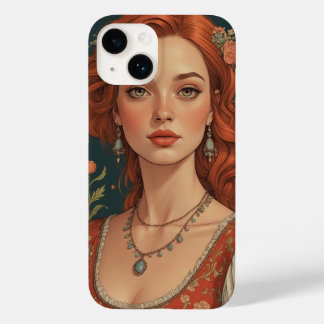 Elegant Red-Haired Princess iPhone Case 