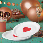 Elegant Red Heart 9 Inch Personalized Paper Plate<br><div class="desc">Add a romantic touch to any celebration with this 9-inch personalized paper plate featuring an elegant red heart design. Perfect for weddings,  anniversaries,  or Valentine's Day,  it's both stylish and disposable. Customize with names,  dates,  or a special message to create a memorable dining experience for your guests.</div>