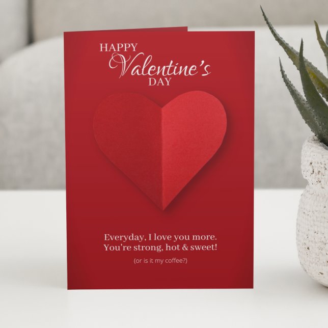 Elegant Red Heart Cheeky Valentine's Day Card (Creator Uploaded)