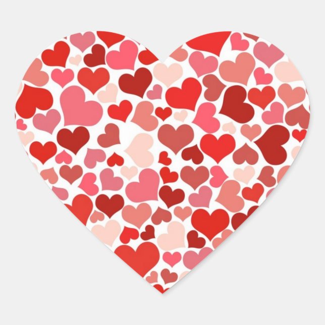 Elegant Red Heart Pattern Sticker (Front)
