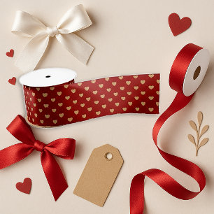 Elegant Red Heart Romantic Decor Satin Ribbon