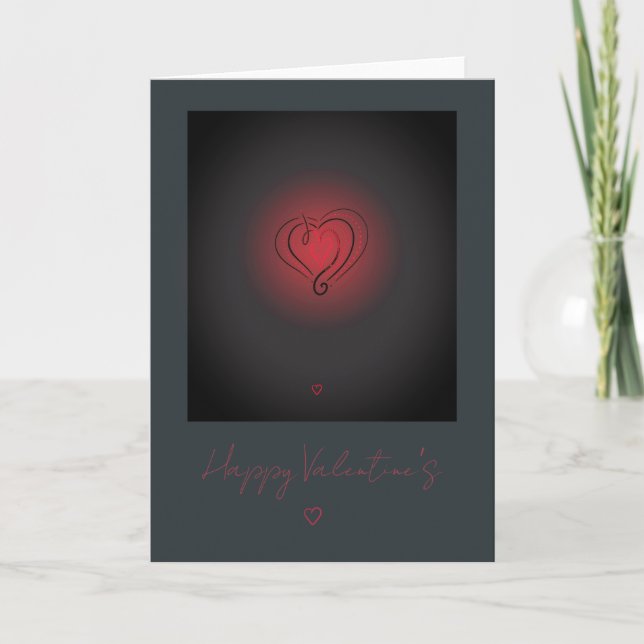 Elegant Red Heart Valentine’s Day Card (Front)