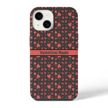 Elegant Red Hearts Black Background valentines day