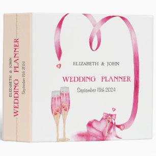 Elegant Red Hearts Champagne Glass Binder