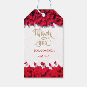 Elegant Red Hearts  Gift Tags