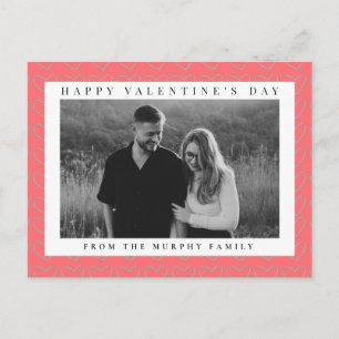 Elegant Red Hearts Happy Valentine's Day 1 Photo  Holiday Postcard