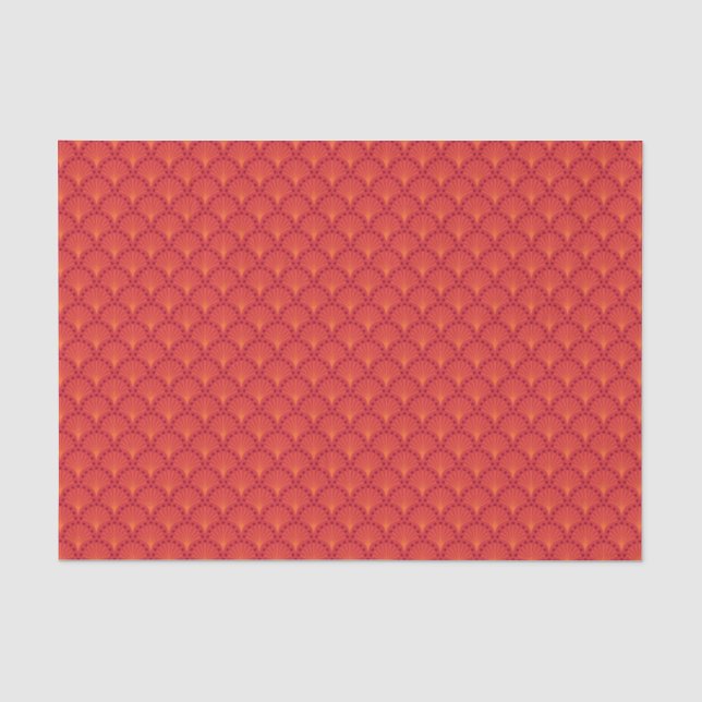 Elegant Red Japanese Scales Pattern Tissue Paper (Front)