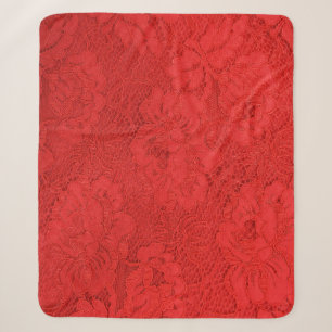 Elegant red lace, seamless texture sherpa blanket