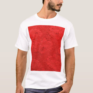 Elegant red lace, seamless texture T-Shirt