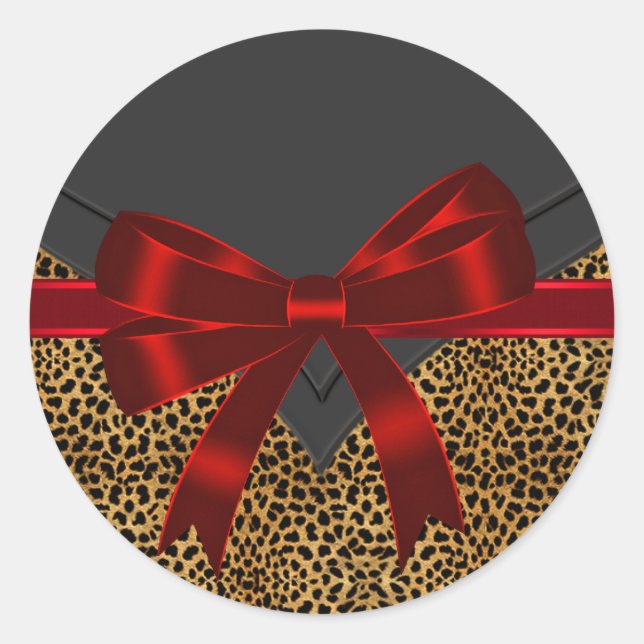 Elegant Red Leopard Stickers (Front)