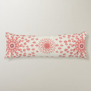 Elegant Red Mandala Geometric Bedroom & Home Texti Body Pillow