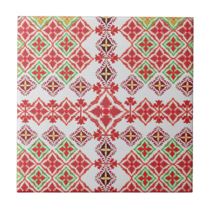 Elegant Red Mandala Geometric Bedroom & Home Texti Tile