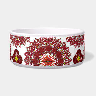 Elegant Red Mandala Geometric Teapot – Artistic Ce