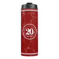 Elegant Red Marble 20 Years Work Anniversary