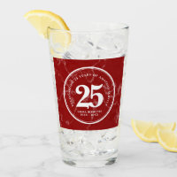 Elegant Red Marble 25 Years Work Anniversary