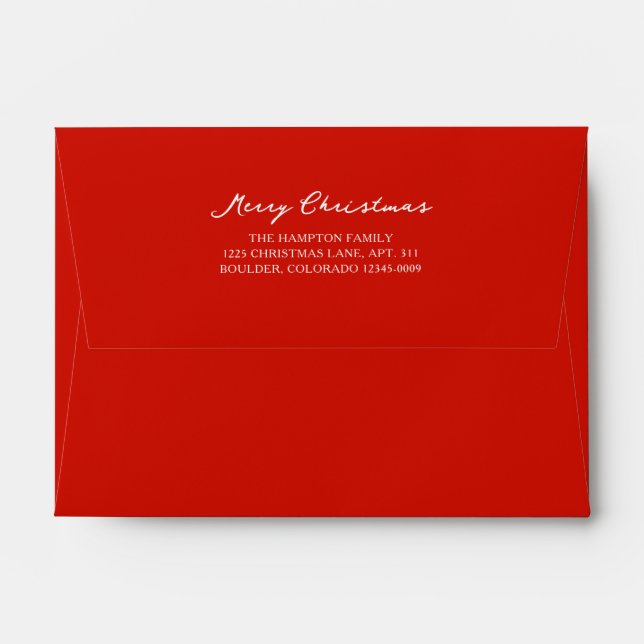 Elegant Red Merry Christmas Envelope (Back (Top Flap))