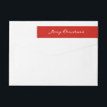 Elegant Red Merry Christmas Return Address Wrap Around Label<br><div class="desc">Simple red christmas return address wrap around label featuring "Merry Christmas" in an elegant script.</div>
