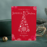 Elegant Red Merry Christmas Tree Snowflakes Holiday Card<br><div class="desc">Celebrate the season with this Merry Christmas card in a vibrant red colour. This design template combines festive charm with modern elegance, making it the perfect choice for spreading holiday cheer. Personalize your message and make your Christmas greetings stand out with this striking and stylish card. Custom Orders are Welcome,...</div>
