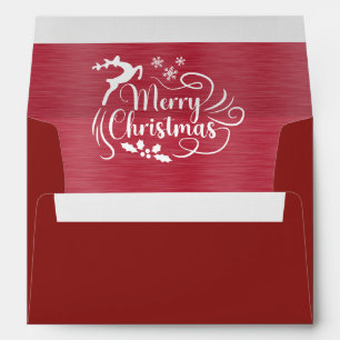 Elegant Red Metallic Merry Christmas Envelope