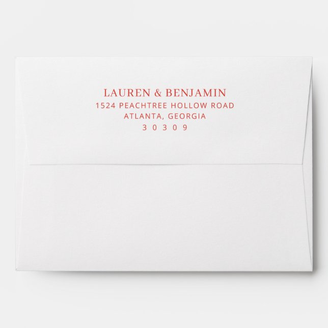 Elegant Red Minimalist Envelope (Back (Top Flap))
