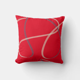 Elegant Red Modern Abstract Throw Pillow