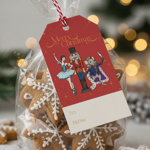 Elegant Red Nutcracker Merry Christmas To & From Gift Tags