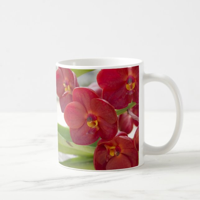 Elegant Red Orchids Photo Coffee Mug (Right)