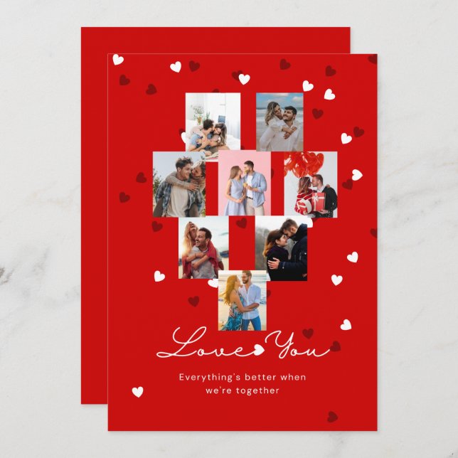 Elegant Red Personalized Photo Valentine's day Holiday Card (Front/Back)