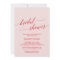 Elegant Red Pink Calligraphy Bridal Shower Invitat