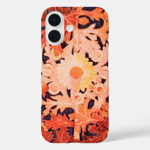ELEGANT RED PINK DAISY Floral Leaves iPhone 16 Case
