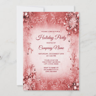 Elégant Red Pink Fête Invitation