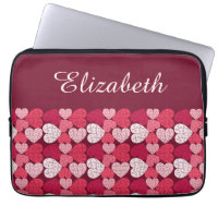 Elegant Red Pink Jigsaw Puzzle Heart Pattern Name