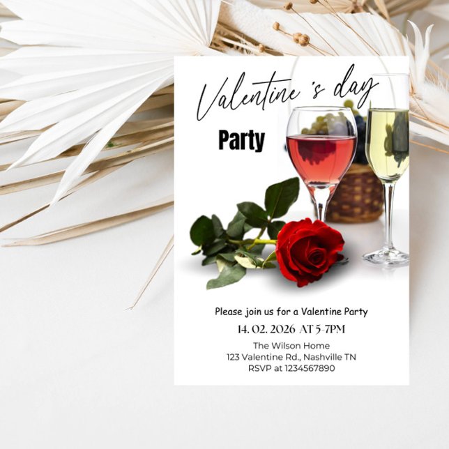 Elegant Red & Pink Valentine Party Invitation (Creator Uploaded)