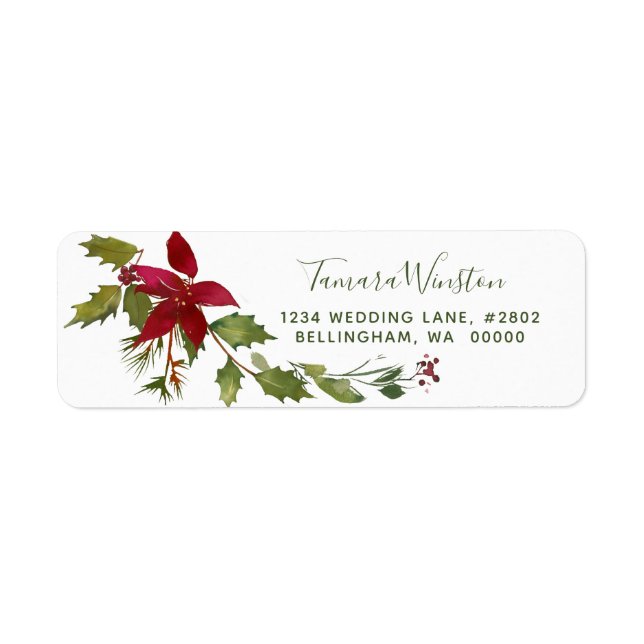 Elegant Red Poinsettia Christmas Holiday (Front)