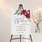Elegant Red Poinsettia Engagement Party Welcome