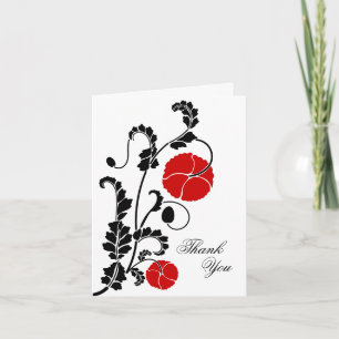 Elégant Red Poppy Merci Carte de note