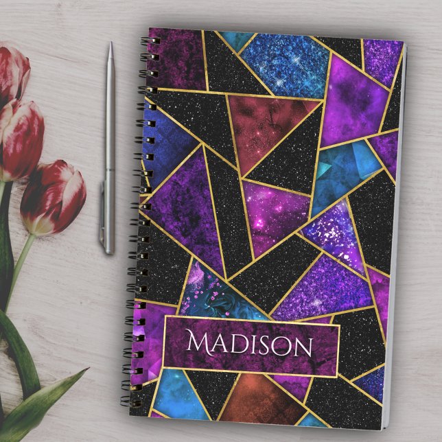 Elegant red purple girly geometric notebook (Creator Uploaded)