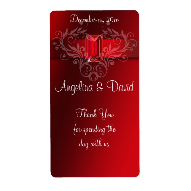 Elegant Red Ribbon, Ruby  (Front)