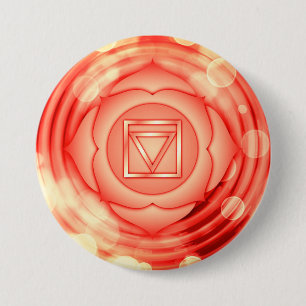 Elegant Red Root Chakra Zen Yoga Spiritual 3 Inch Round Button