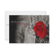 Elegant Red Rose Black and White Wedding